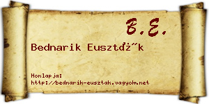 Bednarik Euszták névjegykártya